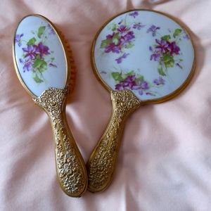 Antique Brush and Mirror